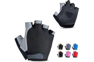 WULI Cycling Gloves Half Finger Men's and Women's Fitness Gloves for Cycling, Breathability, Anti Slip Yoga Equipment, Anti cocooning, Wrist Protection Thickened Palm