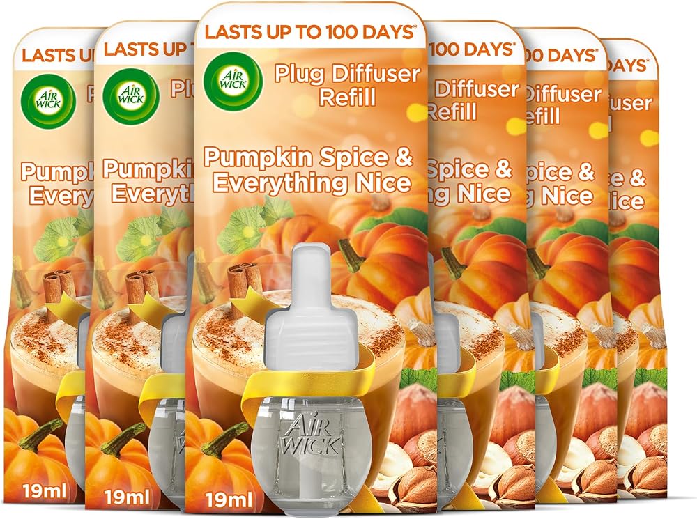 Air Wick Plug in Diffuser Refill Pumpkin & Winter Spice Pack 6 x 19 ml