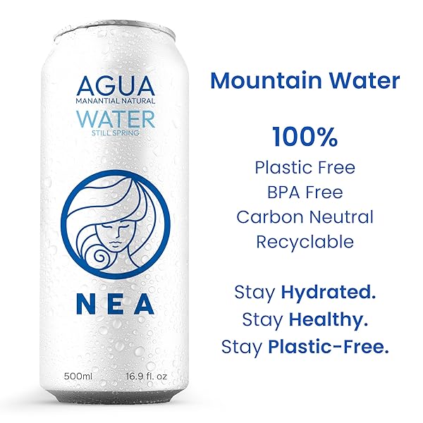 NEA CANNED WATER – AUSTRIAN ALPS SPRING MINERAL CAN WATER IN ALUMINUM CANS – PLASTIC FREE BPA FREE 16.9OZ (1 CASE – PACK OF 12)