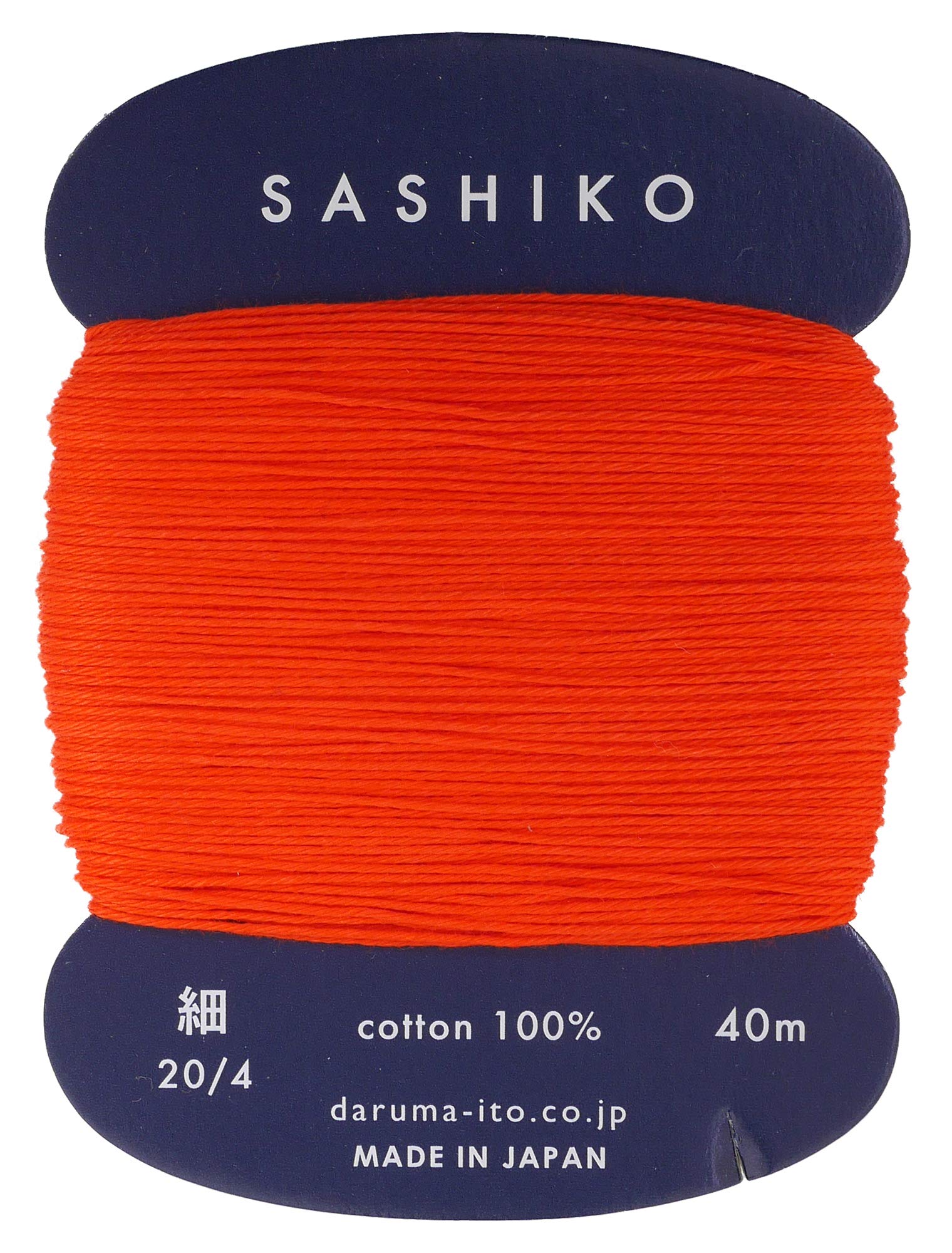 Sashiko Thread Thinner Weight 40m Col. 212 -Orange Red- Japanese Embroidery & Quilting by Yokota