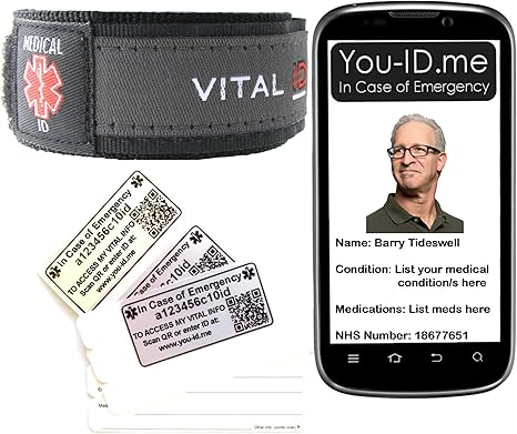 Bracelet D Alerte Medicale Pour Carte D Identite Medicale Ou Lot De Cartes D Identite Bande D Identite D Urgence Acces Rapide Aux Numeros De Contact