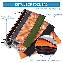 BESARME 3 Pcs 11.8" Clear Tool Pouch with Zipper