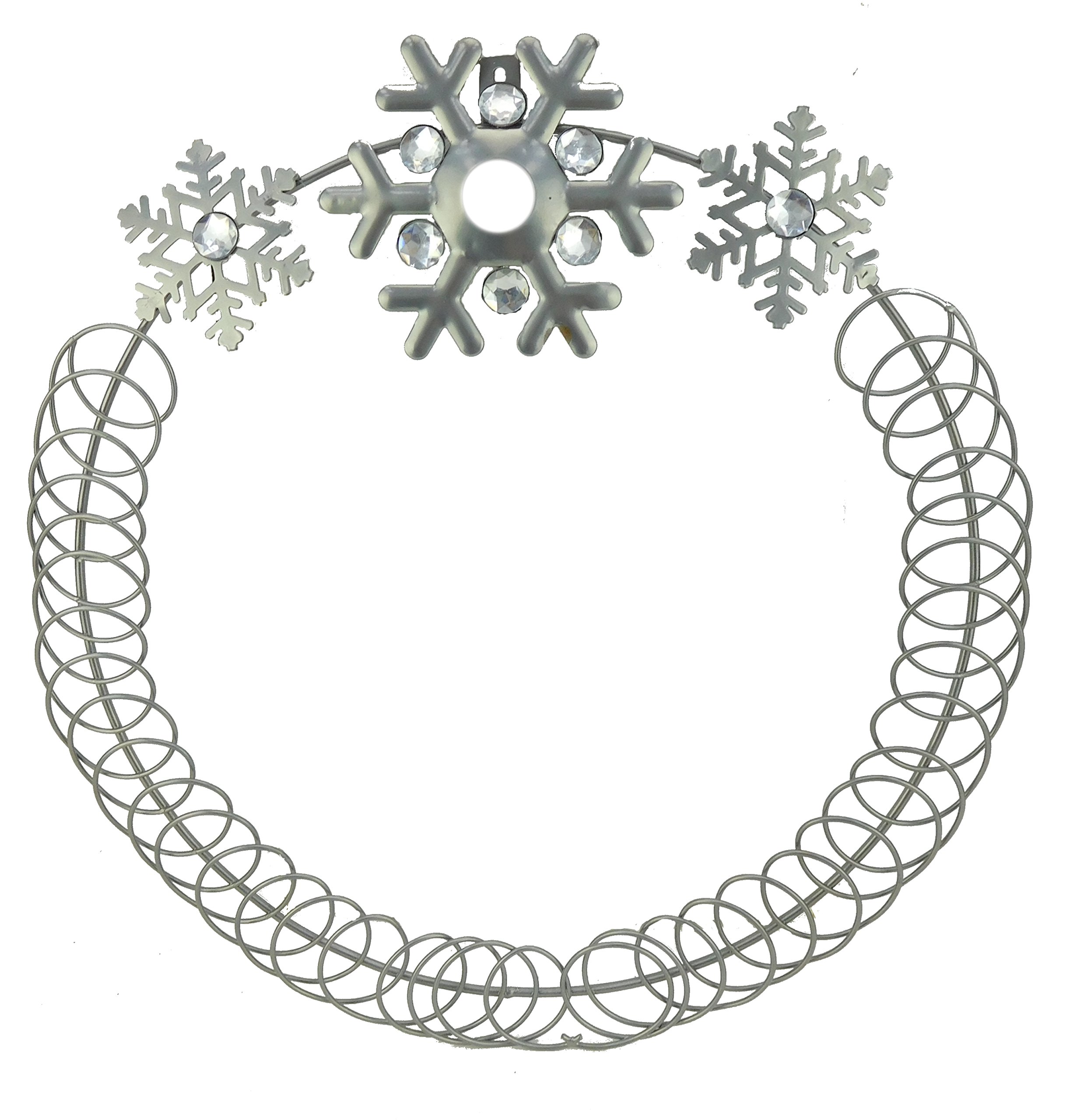 Christmas Concepts® 445mm (17.6") Silver Metal Christmas Card Holder with Silver Snowflake Design - Holds 37 Cards