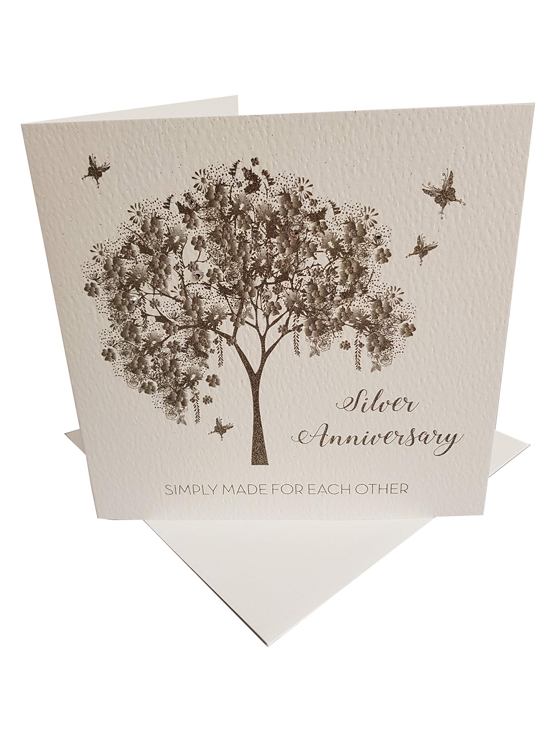 Silver Anniversary Simply Made For Each Other - Handmade Greeting Card by Five Dollar Shake GS66