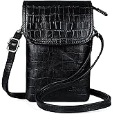 befen Genuine Leather Small Crossbody Bags for Women Cell Phone Bag Cross Body Purses,Silver Zipper