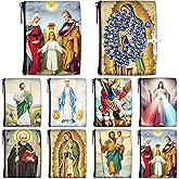 Windyun 8 Pcs Catholic Rosary Pouch 3.5'' x 2.8'' Coin Purse Rosary Holder Beads Bag with Zipper for Prayer Storage(Fresh)