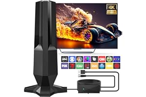 BSTVMOV 2025 TV Antenna,TV Antenna Indoor Support 4K 1080p TV,Digital Antenna for Smart TV Indoor 1000 Miles Range Reception-TV Antennas for Local Channels with Amplifier and Signal Booster-30ft Coax Cable
