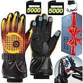 Heated Gloves,9H Working Rechargeable Heated Gloves for Men Women,Waterproof Electric Heating Ski Gloves with Touchscreen for Cold Weather Outdoor Motorcycle Skiing Climbing Hiking Hunting Xmas Gifts