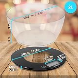 Duronic KS7000 Digital Kitchen Scales 5kg, 1.5L Bowl, Backlit Display, Tare view 2
