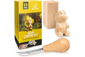 BeaverCraft Wood Carving Kit for Beginners DIY 05 - Whittling Kit with Wood Carving Knife & Basswood Blocks - Hobby Craft for