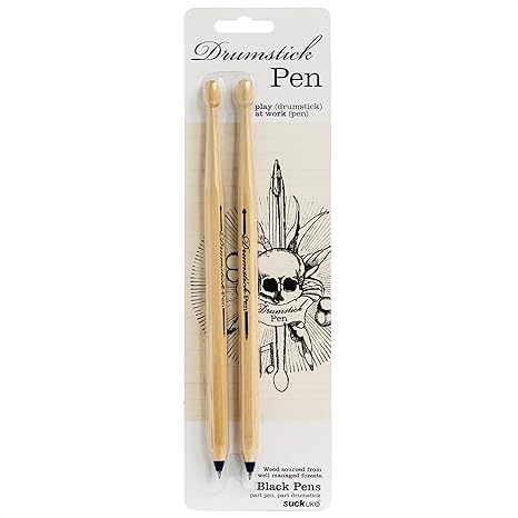 Suck.UK Drumstick Pens, Black (SK DRUMPEN2)