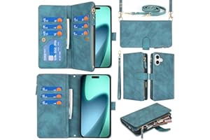 Jaorty Crossbody Wallet Compatible with iPhone 17 Phone Case for Women Men, with Card Holder,6.3 Inch, Purse with Shoulder La