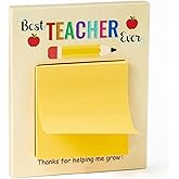 MALLMALL6 Teacher Appreciation Wooden Sticky Note Holder Christmas Gifts Desk Rectangular Notes Organizer Xmas End of Year Thank You Gift for Teacher School Classroom Supplies