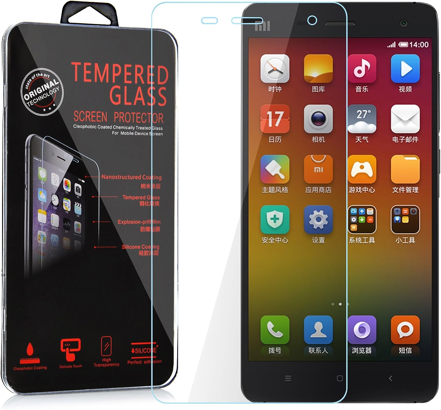 Cadorabo Tempered Glass works with Xiaomi 4 in HIGH TRANSPARENCY - Screen Protection 3D Touch Compatible with 9H Hardness - Bulletproof Display Saver
