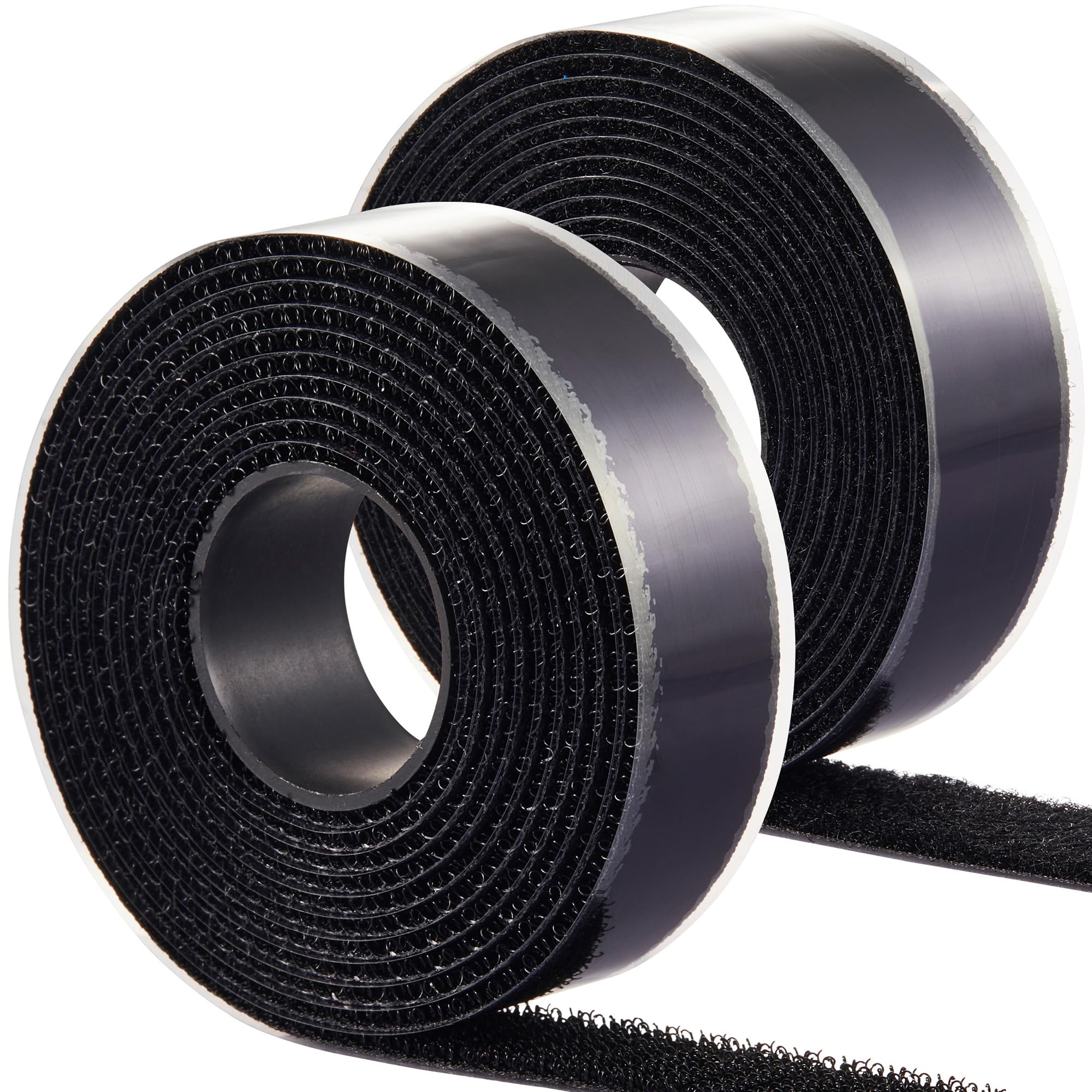 Photo 1 of (6 FT x 3/4 Inch) Strips with Adhesive for Fabric, No Sew Stick On for Fabric, Sticky Back for Clothes, Curtains - Heavy Duty Double Sided Hook and Loop Hem Tape Fasteners, No Sewing No Iron, Black