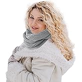 TINKUY PERU Chunky Knitted Scarves, Soft Authentic Peruvian Alpaca Wool Infinity Snood Scarf for Winter, Unisex, One Size,