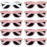 LADY&HOME 10 Pack Bachelorette Party Sunglasses Favors, Bridesmaid and Bride Tribe Sunglasses for Bridal Party, Bridal Shower(Pink)