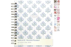 WORLD TRAVELER 2026 Planner Weekly and Monthly - 7'' x 8.75'' Hard Cover January December Spiral Daily Planner 2026 To Do Lis