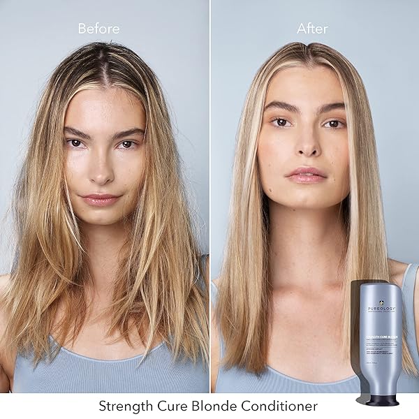 PUREOLOGY STRENGTH CURE BLONDE PURPLE CONDITIONER FOR BLONDE & LIGHTENED COLOR-TREATED HAIR, 9 FL OZ