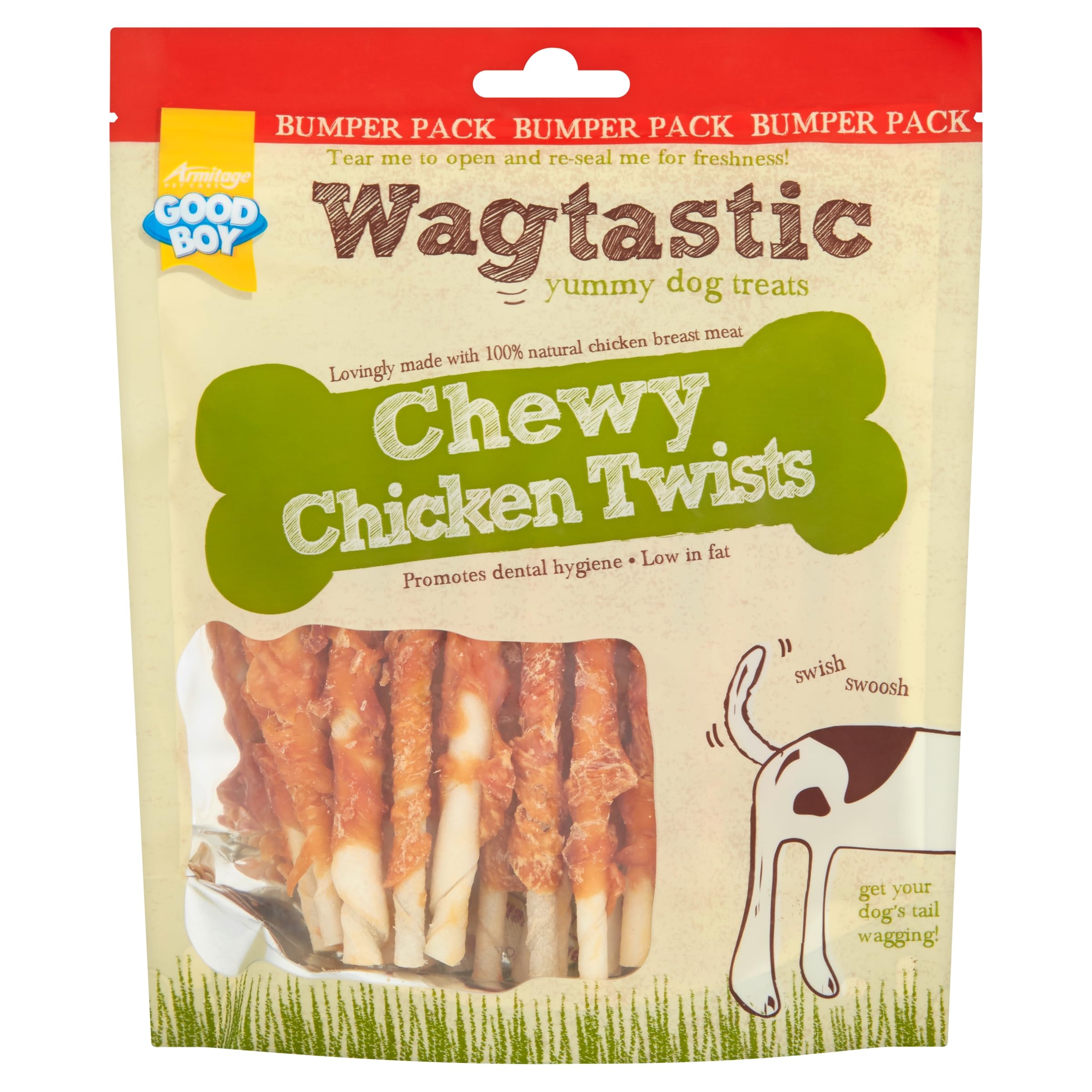 Good Boy Wagtastic Chewy Chicken Twists 320g" to "Good Boy Wagtastic Chewy Chicken Twists Pack of 2 x 320g