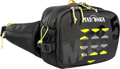 Bike Hip Bag MTB 5 l - Sac Banane pour VTT - avec Divers Compartiments, Porte-Bouteille, Compartiment pour Poche à Eau et capacité de 5 litres (Noir)