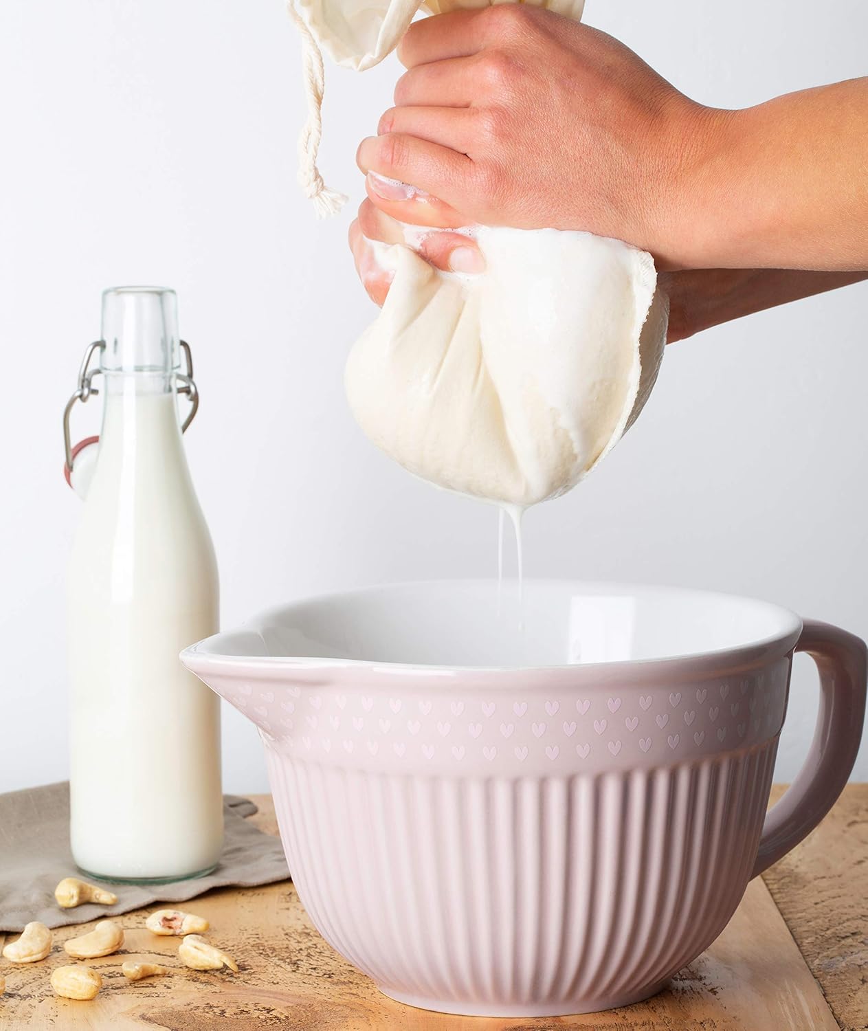 Nut Milk Bag Strainer, 100% Organic Cotton Fabric Cheesecloth for Straining Filter for Nut Milk Greek Yoghurt, Juice - Image 4