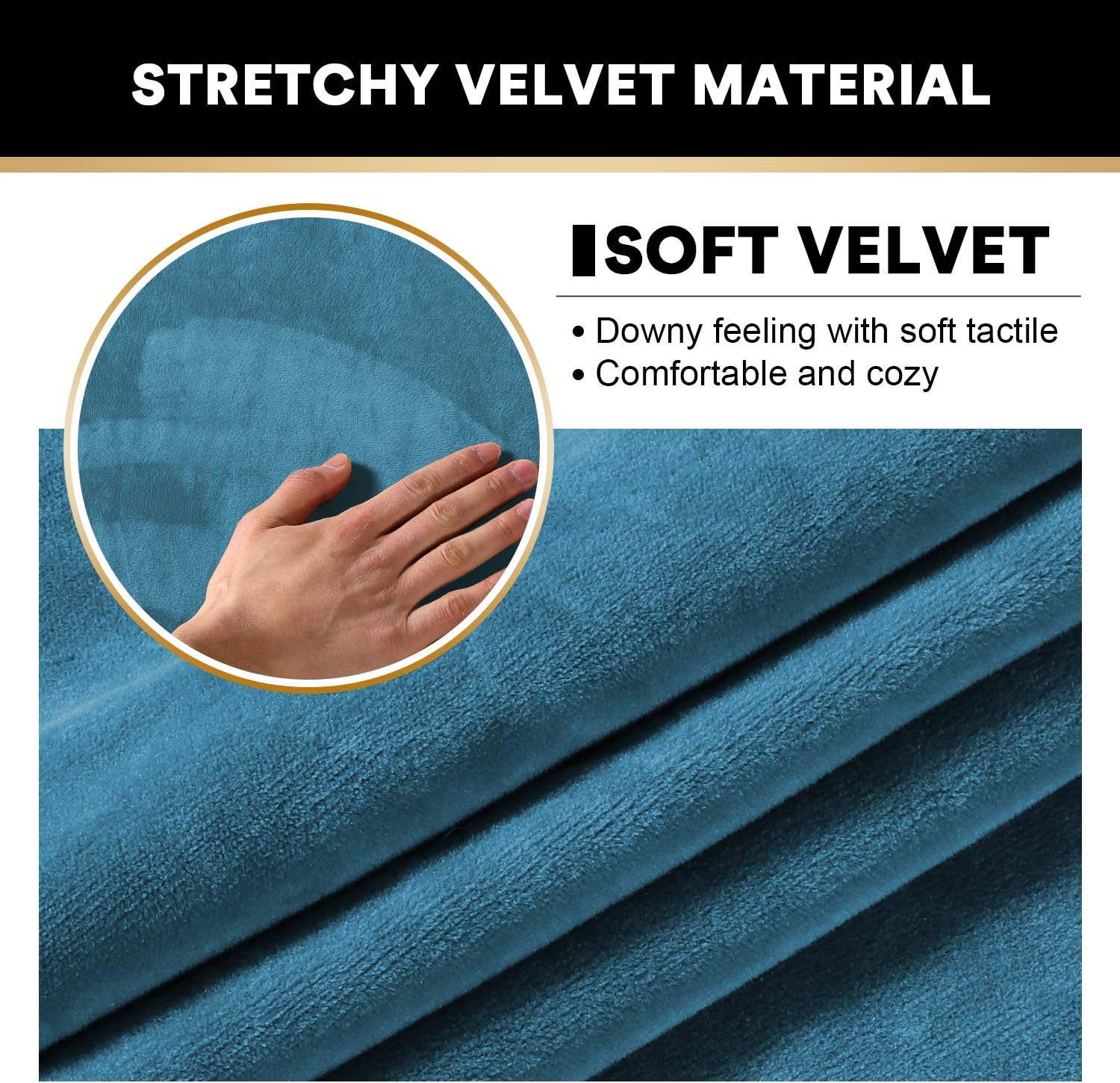 PrinceDeco Thick Velvet Stretch Armrest Covers for Chairs and Sofas Armchair Covers for Arms Couch Arm Covers Armrest Covers for Sofa Non Slip (2 Pack: Blue): Furniture & Decor