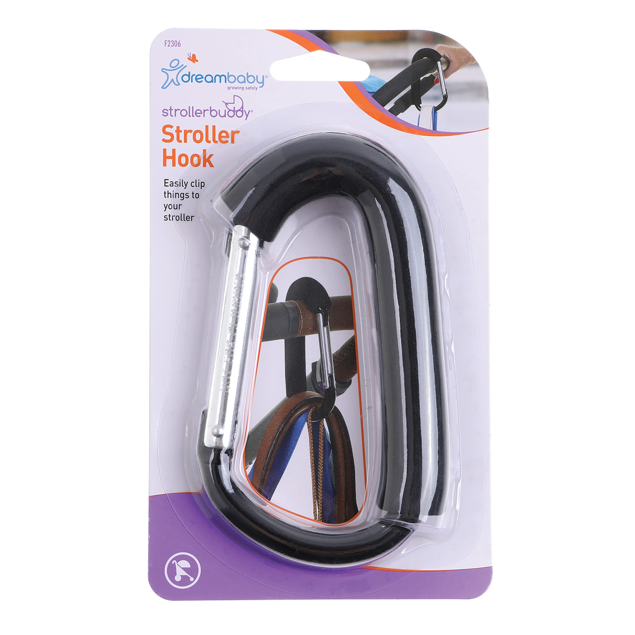 Dreambaby Stroller Hook (Long Foam) - Easily Clip Things to Your Stroller - Stroller Clip
