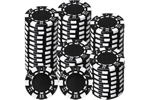 LaRandom 100 Pcs 11.5 Gram Poker Chips ABS Monte Carlo, 40 mm Bingo Chips Tokens Markers Blank Counting Bulk for Blackjack, and Card Night Poker Games