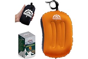 Gear Doctors 3.5oz Compact Ultralight Inflatable Camping Pillow— Inflatable Camp Pillow— Backpacking Pillows Ultralight— Camping Pillows for Sleeping, Hiking, Traveling, Beach, Office Working [Orange]