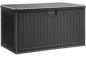 YITAHOME XL 150 Gallon Large Deck Box,Outdoor Storage for Patio Furniture Cushions,Garden Tools,Waterproof,Lockable (Black)