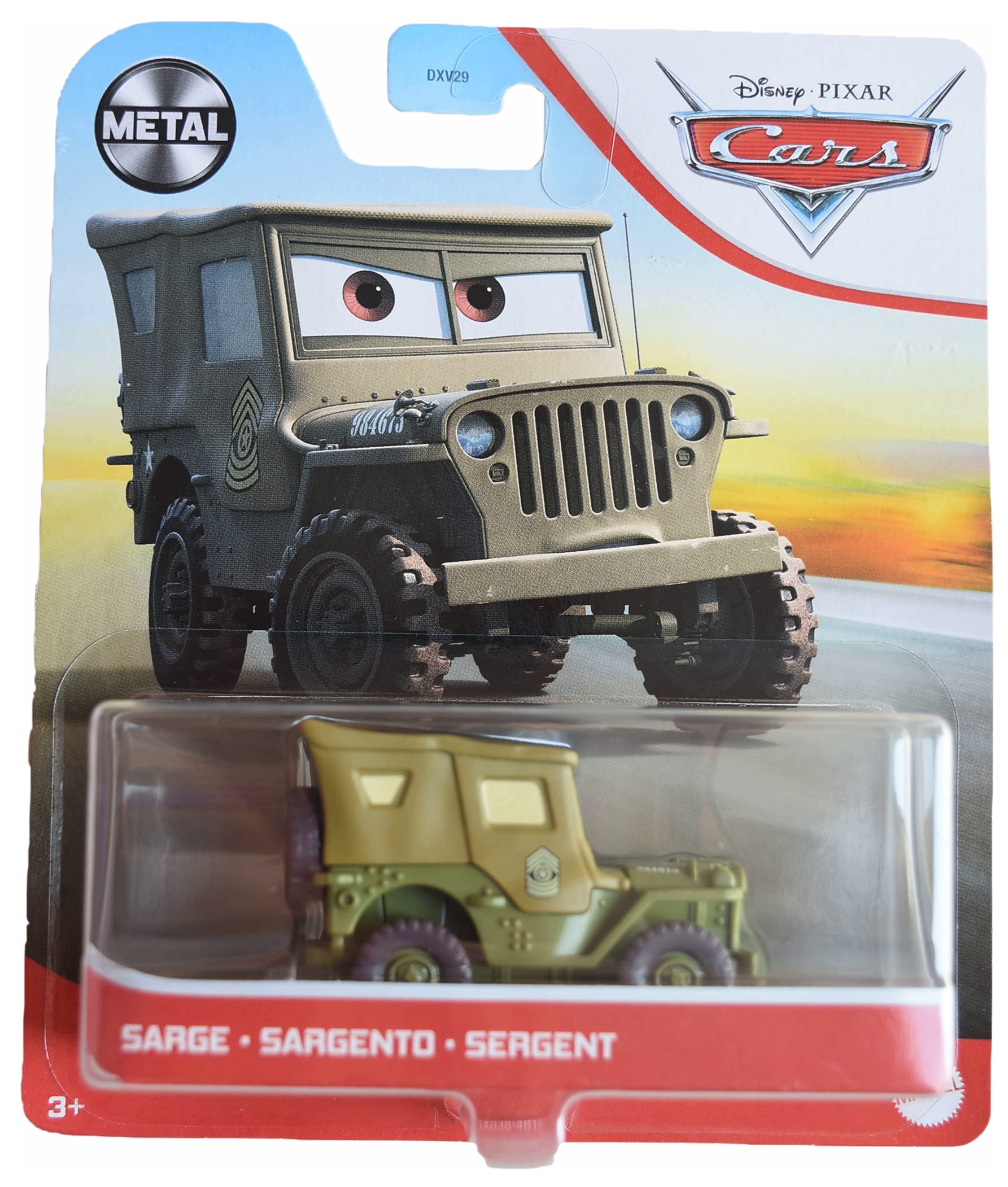 Pixar Cars Sarge, 1:55 Scale Die Cast