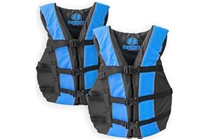 HARDCORE WATER SPORTS Hardcore Life Jacket 2 Pack Paddle Vest for Adults; Coast Guard Approved Type III PFD Life Vest Flotation Device; Jet ski, Wakeboard, Kayak; Ideal Extra Pontoon Boat Life Jacket