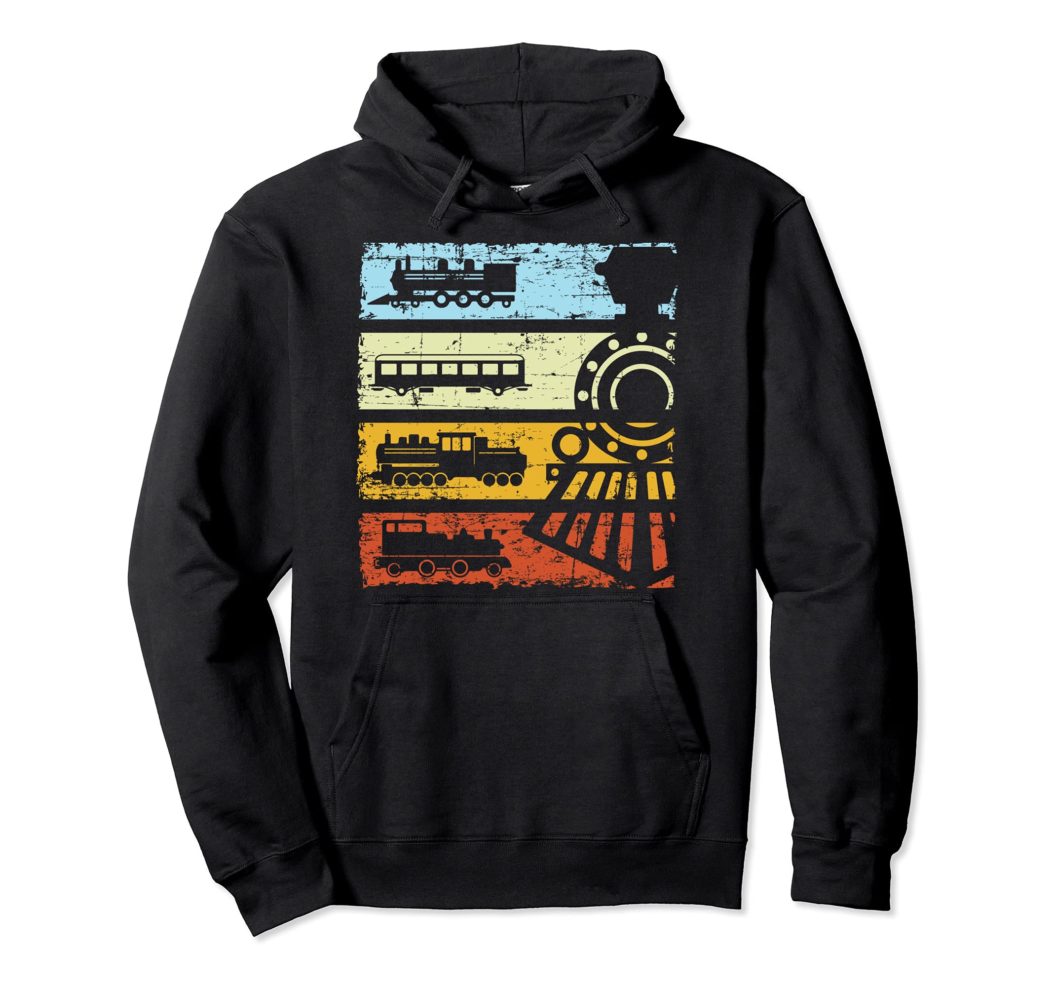 Vintage Train T-shirt Railway Locomotive Retro Train Pullover Hoodie