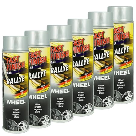 Dupli Color 430244 Fast Finish Lackspray Felgensilber 6x500ml, Set of 6