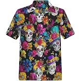 HUGLAZY 80s 90s Outfit for Men Christmas Hawaiian Shirt Button Party | 80s 90s Themed, Rave Outfit, Astronaut Space, Fun Print, Button Down, Beach Vacation Cruise, Gift for Men