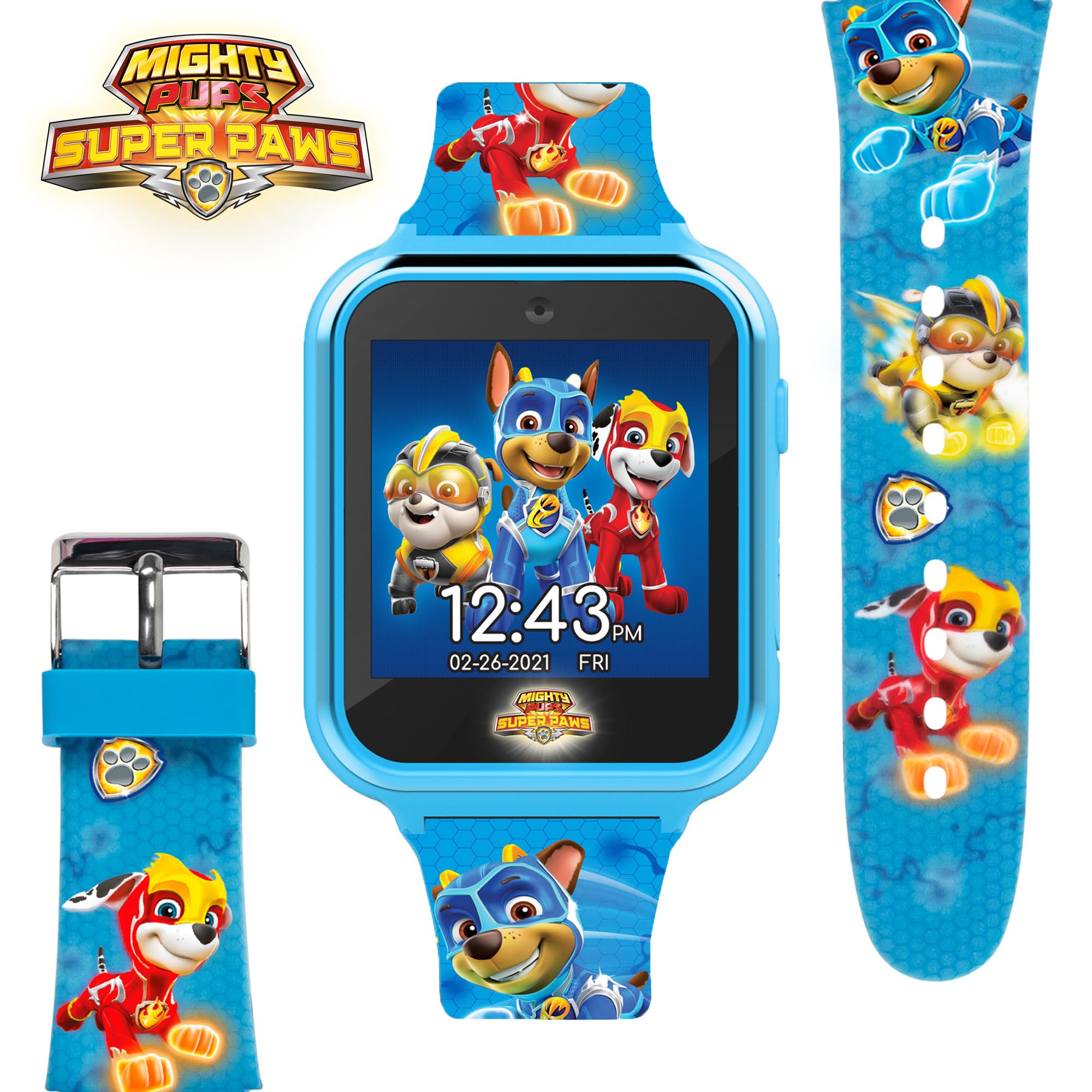 Accutime Paw Patrol Smart Watch with Camera for Kids and Toddlers - Interactive Smartwatch for Boys & Girls Featuring Games, Voice Recorder, Calculator, Pedometer, Alarm, Stopwatch, with USB Cable