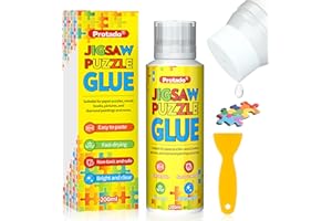 Protado Jigsaw Puzzle Glue, 200ML Clear Non-Toxic and Quick Dry Puzzle Sealer with New Sponge Head and Applicator for 1000/30