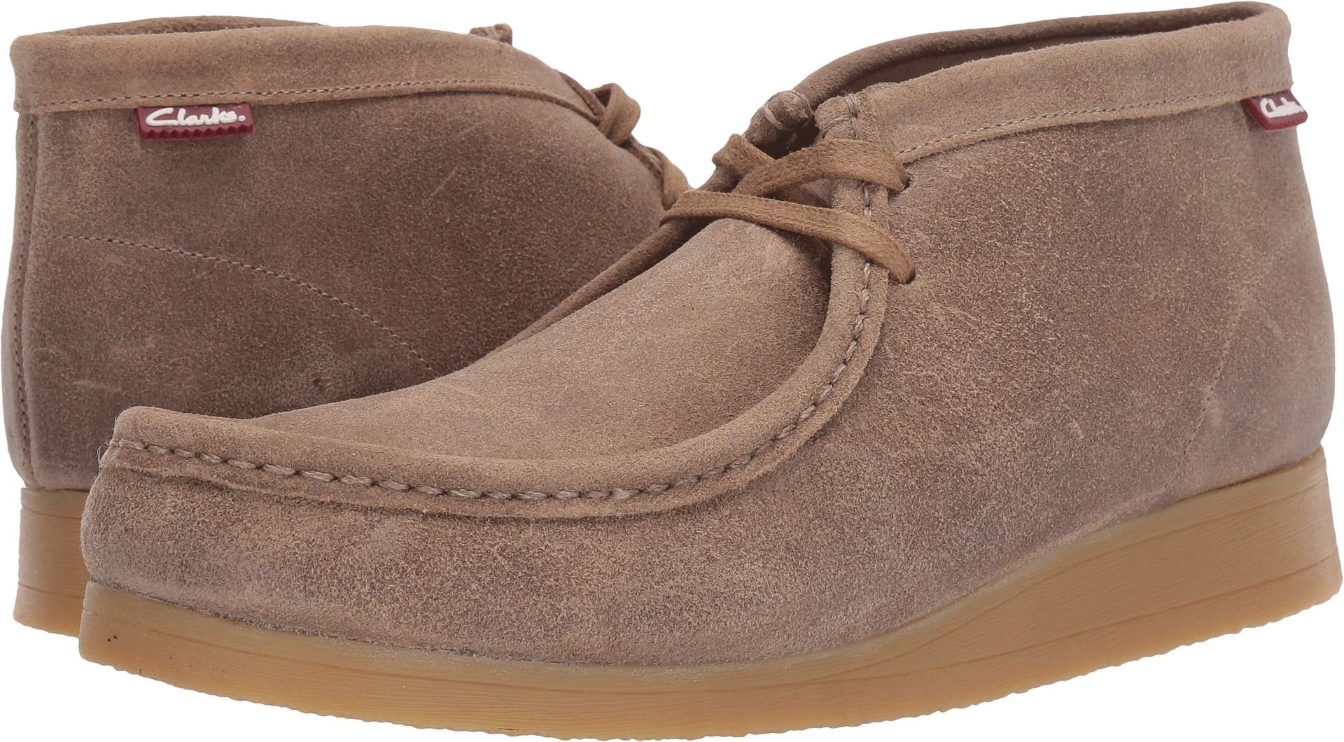clarks taupe distressed suede