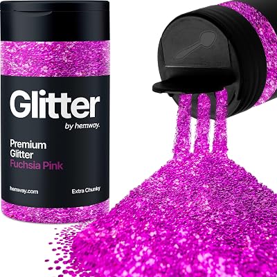 Hemway Fuchsia Pink Glitter Shaker 130g Extra Chunky Resin Epoxy Craft