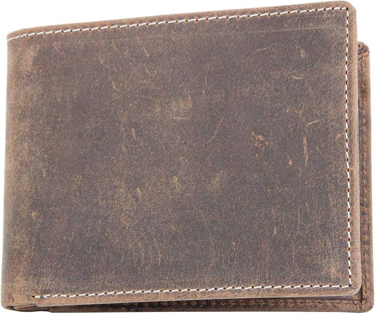 FLW-HL Strong Simple But Smart Designed Bi-fold Brown Genuine Leather Wallet