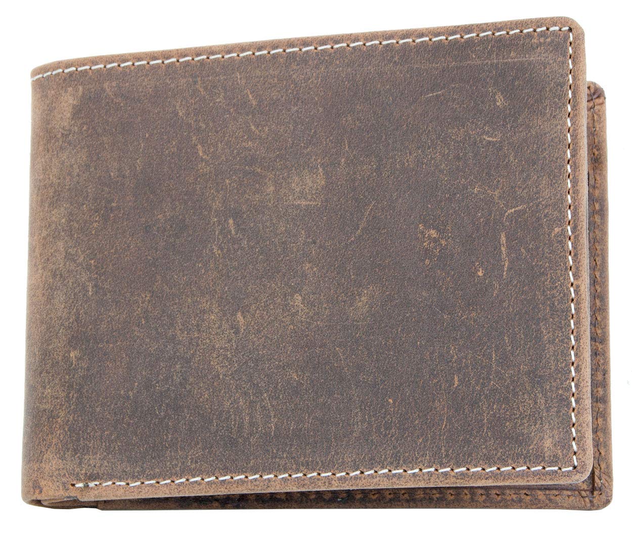 FLW-HL Strong Simple But Smart Designed Bi-fold Brown Genuine Leather Wallet