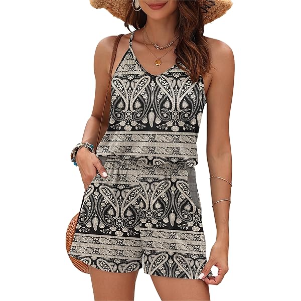 Amazon.com: CUPSHE Women's Tropical Romper Wide Leg Square