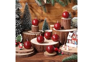 Zhengmy Mini Christmas Ball Round Candle, Small 2 Inch Ball Pillar Candle Wax Round Xmas Gift for Christmas Holiday Dinner Table Centerpieces Decor(Red)