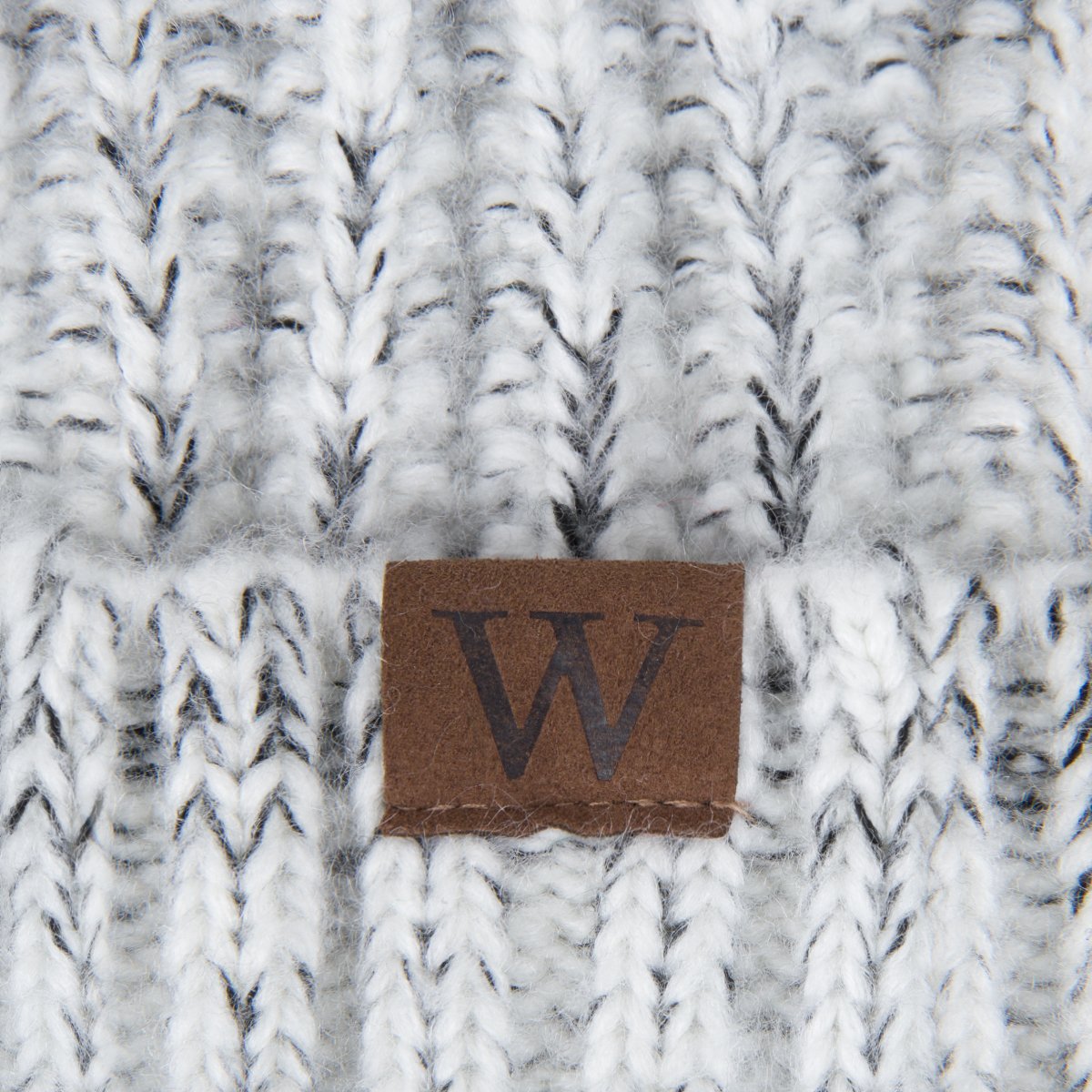 EVRFELAN Winter Fox Pompom Beanie Cable Knit Warm Hat Ribbed Ski Skull Cap (Grey)