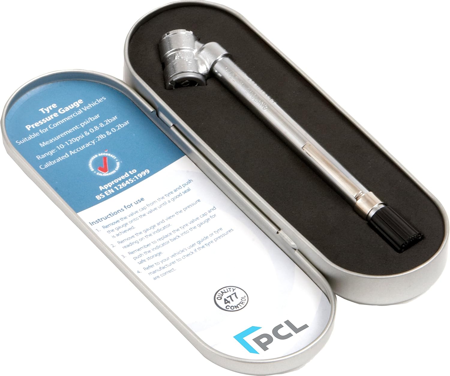 PCL TPG4H17 Tyre Pressure Gauge 10120Psi and 0.88.2 Bar Professional