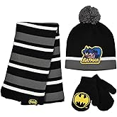 DC Comics Boys Winter Accessory Hat, Scarf and Toddler Mitten, Batman Beanie for Ages 2-4