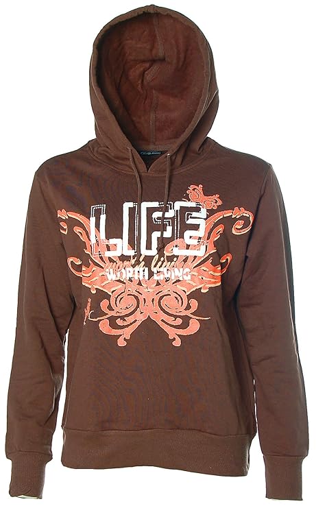 Chillytime Damen Sweatshirt Sweater Hoodie Kapuze Life Worth
