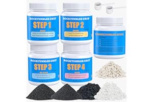 ATOROCK Rock Tumbler Grit Kit, 4LBS Polish Refill with Ceramic Tumbling Media - Polish up to 25 lbs of Rocks, Professional 4-Steps Polishing Grit Set for All Rock Tumblers