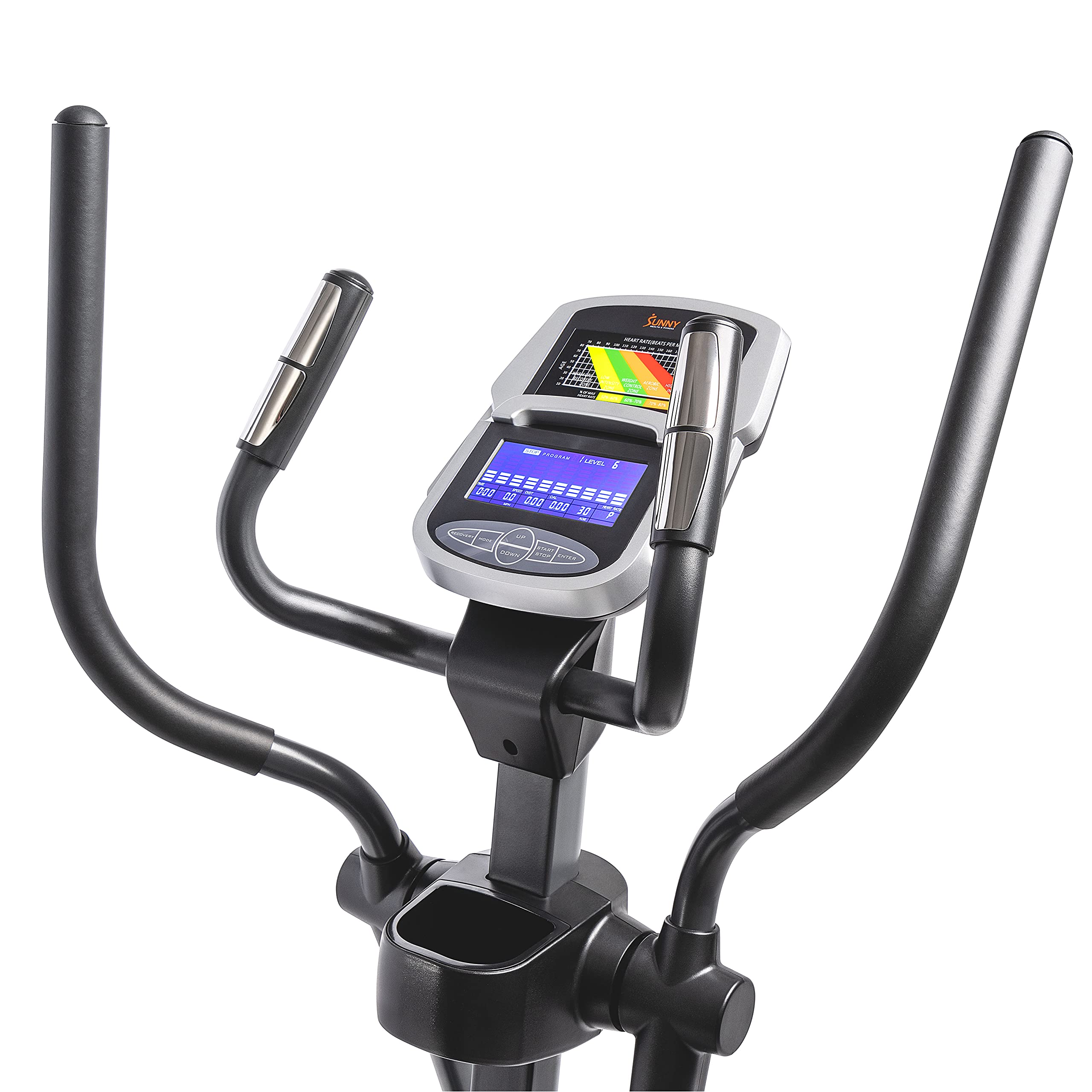 Sunny Health & Fitness Full Body Workout Elliptical Trainer with Digital Performance Monitor, Low Impact Exercise, and Optional Bluetooth with Exclusive SunnyFit App